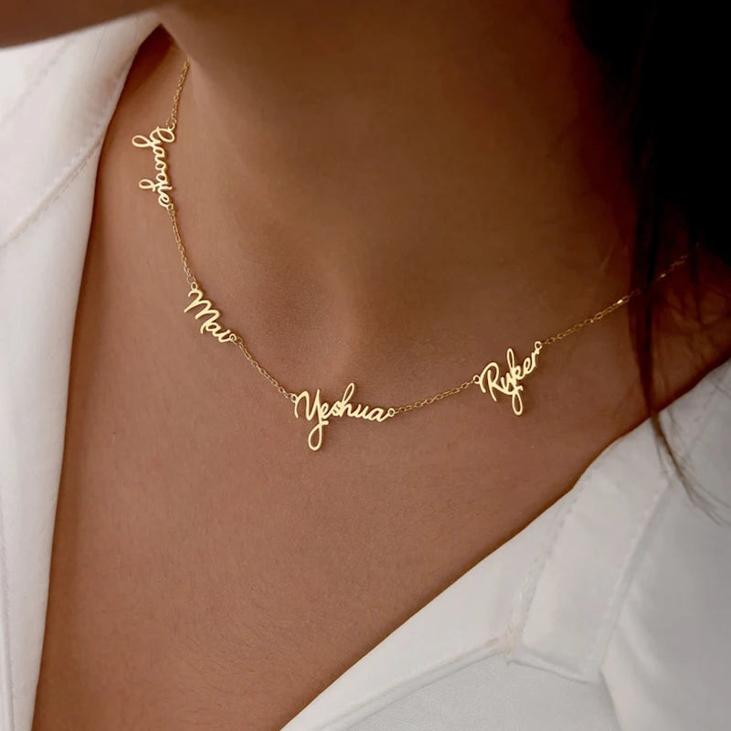 Personalized Custom Names Necklace Stianless Steel
