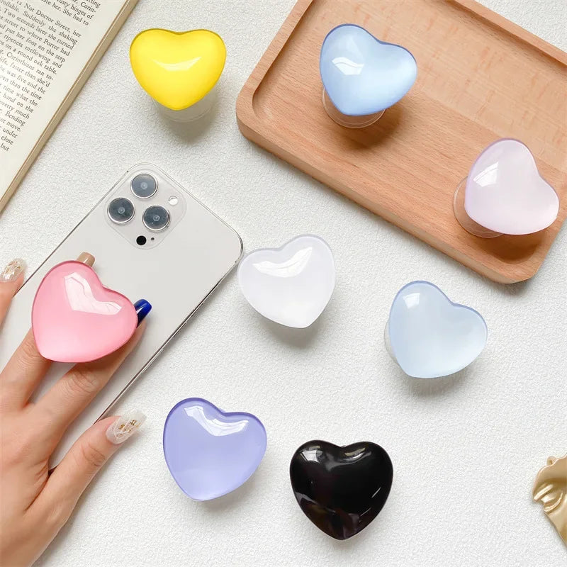 Heart Shape 3D Crystal Foldable Finger Ring Griptok Phone Holder - Cover Crush