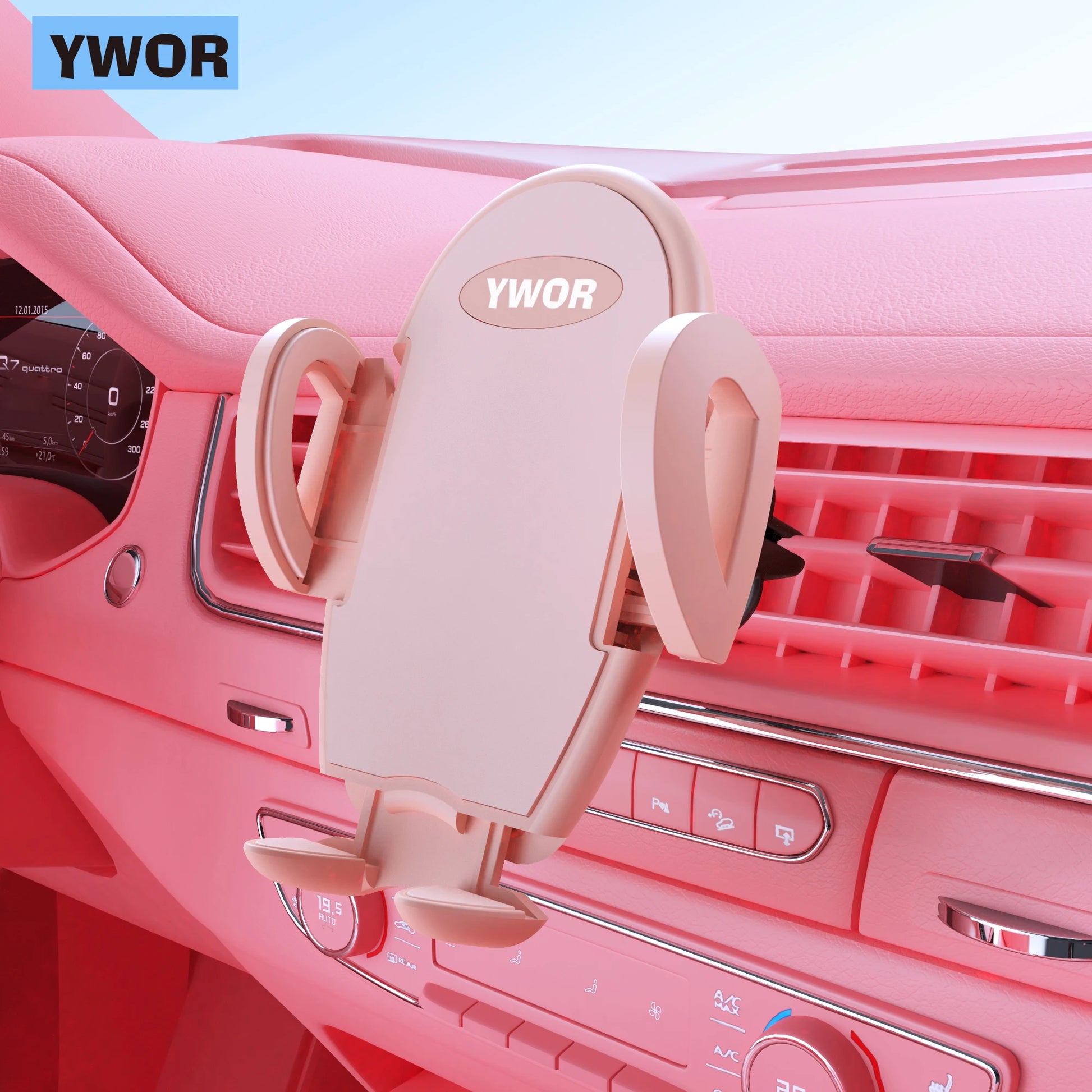 Pink Car Phone Holder Mount, Air Vent Clip Holder - Cover Crush