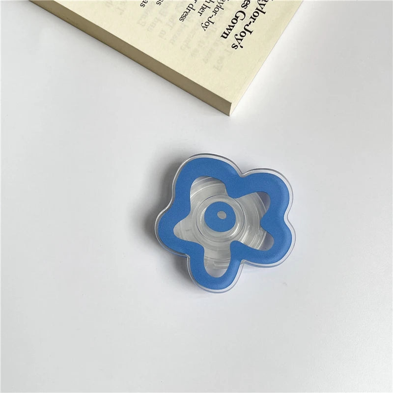 Cute Solid Color Flower Glossy Foldable Socket Pocket Phone Holder - Cover Crush