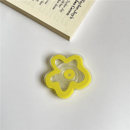 Cute Solid Color Flower Glossy Foldable Socket Pocket Phone Holder - Cover Crush