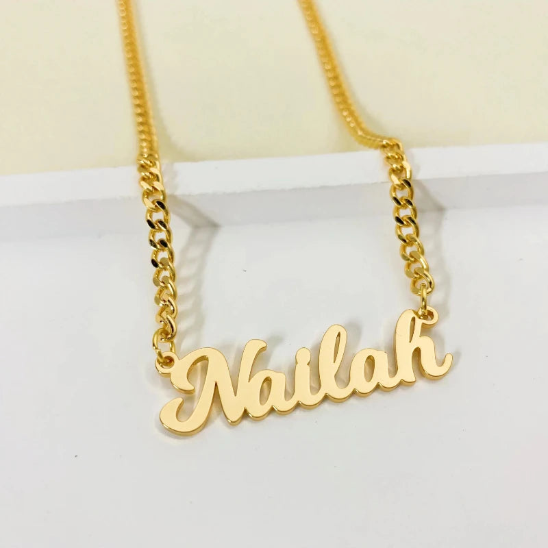Customized Name Necklace Personalized Stainless Steel Cuban Chain