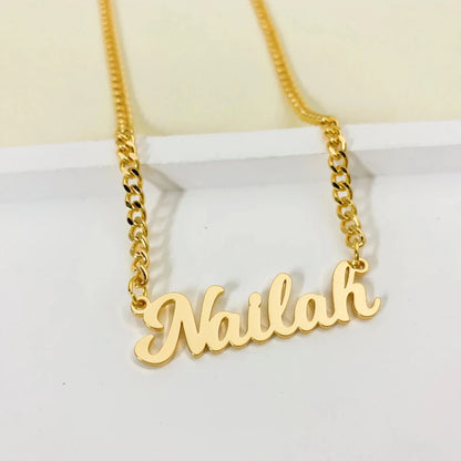 Customized Name Necklace Personalized Stainless Steel Cuban Chain