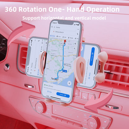 Pink Car Phone Holder Mount, Air Vent Clip Holder - Cover Crush