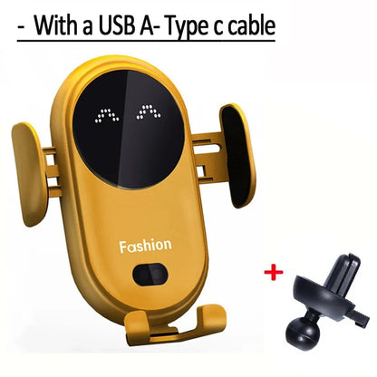 Wireless Charger Car Phone Holder Smart Infrared Sensor Air - Cover Crush