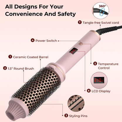 Hair Thermal Brush Rose pink