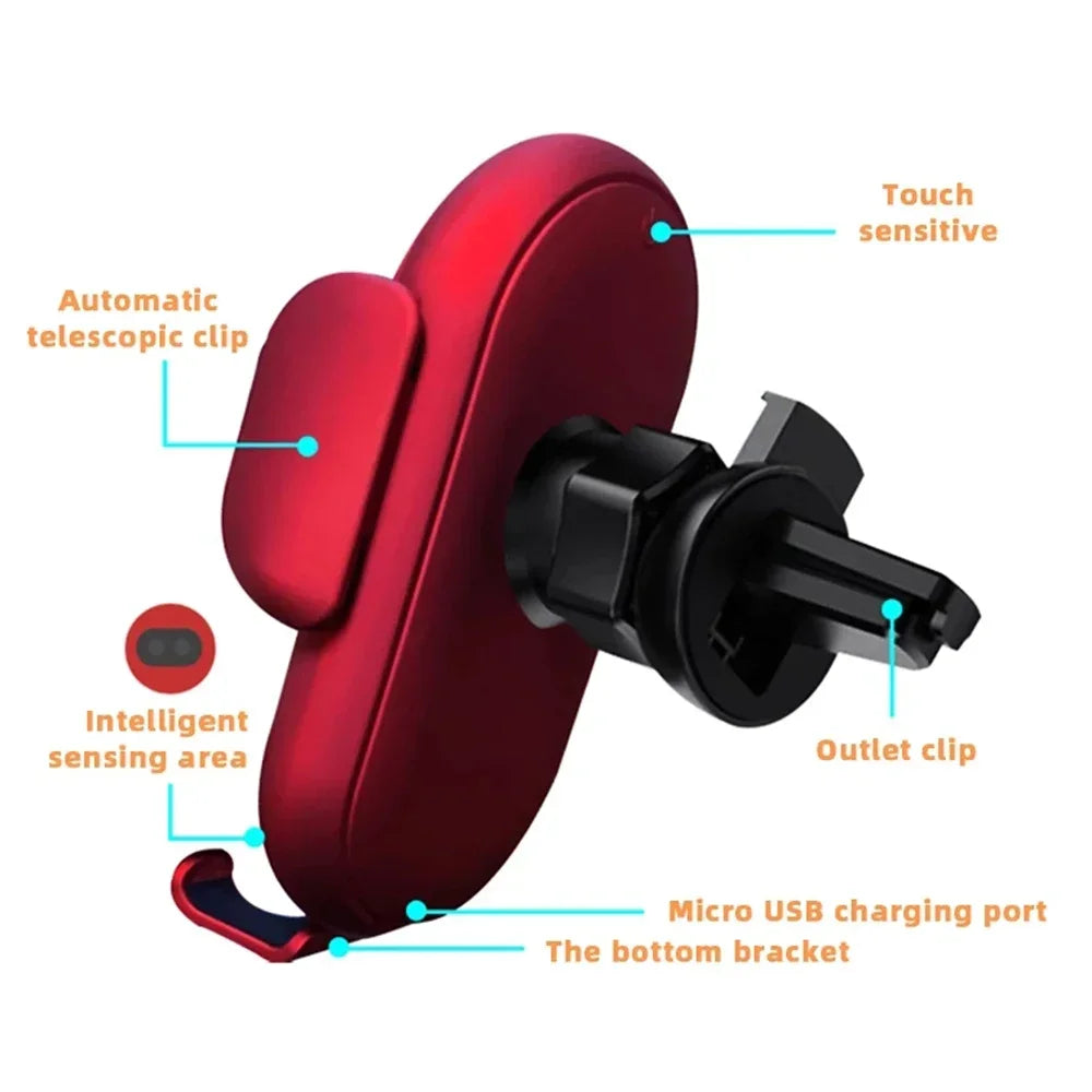Wireless Charger Car Phone Holder Smart Infrared Sensor Air - Cover Crush