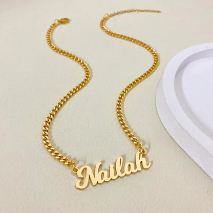 Customized Name Necklace Personalized Stainless Steel Cuban Chain