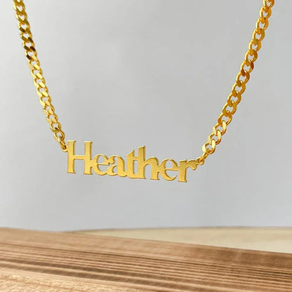 Customized Name Necklace for Women Mens Stainless Steel