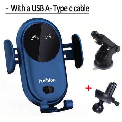 Wireless Charger Car Phone Holder Smart Infrared Sensor Air - Cover Crush