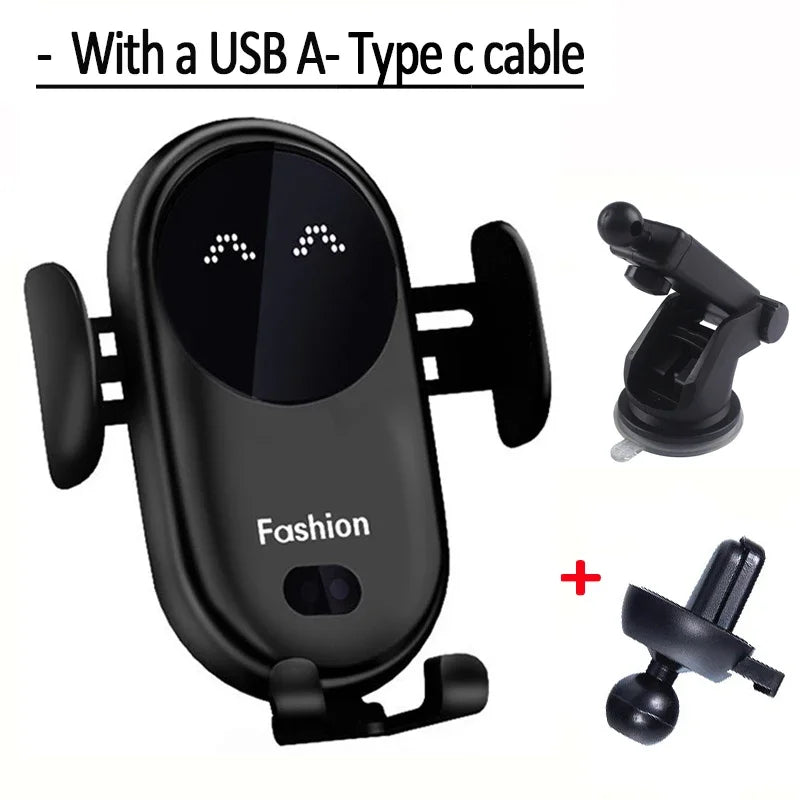 Wireless Charger Car Phone Holder Smart Infrared Sensor Air - Cover Crush