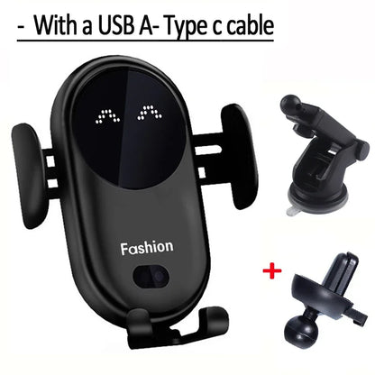 Wireless Charger Car Phone Holder Smart Infrared Sensor Air - Cover Crush