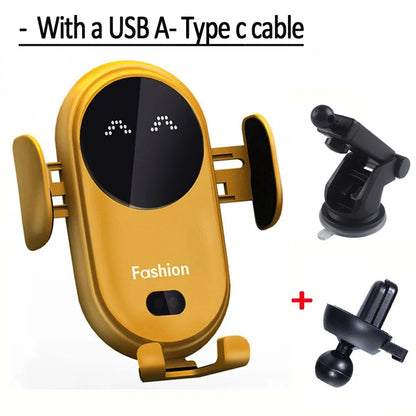 Wireless Charger Car Phone Holder Smart Infrared Sensor Air - Cover Crush