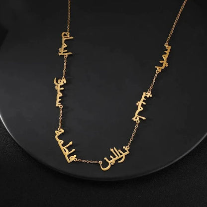 Lemegeton Customized Name Necklace Custom Multiple Name Pendant Stainless Steel