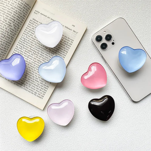 Heart Shape 3D Crystal Foldable Finger Ring Griptok Phone Holder - Cover Crush