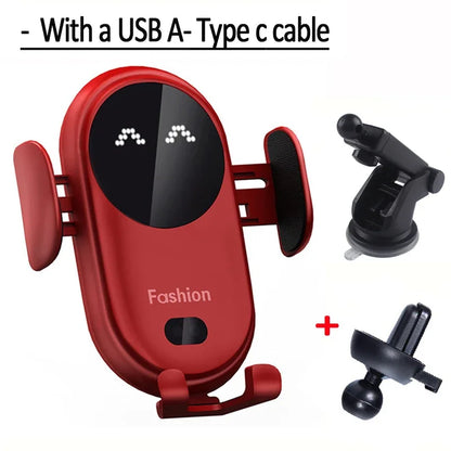 Wireless Charger Car Phone Holder Smart Infrared Sensor Air - Cover Crush