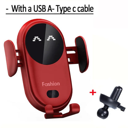 Wireless Charger Car Phone Holder Smart Infrared Sensor Air - Cover Crush