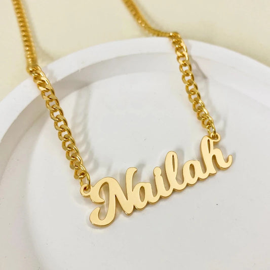 Customized Name Necklace Personalized Stainless Steel Cuban Chain