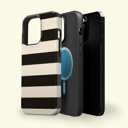 Striped Black with Case For IPHONE