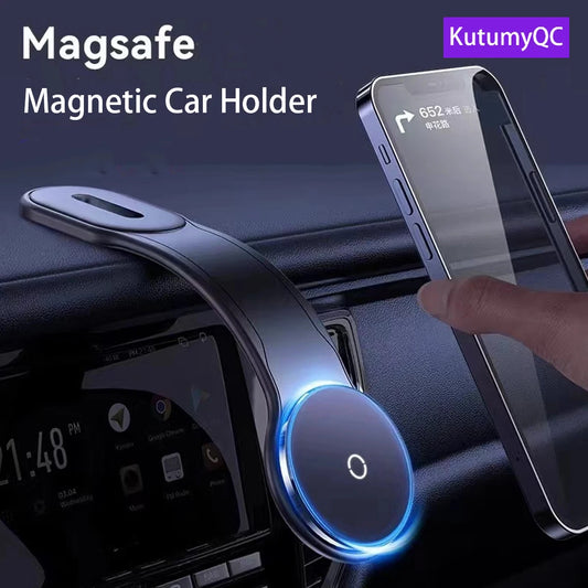 MagSafe Car Mount Detachable, Bendable Aluminum Arm Magnetic Phone Holder - Cover Crush