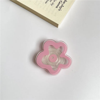 Cute Solid Color Flower Glossy Foldable Socket Pocket Phone Holder - Cover Crush
